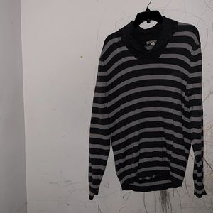 Gray and white sweater